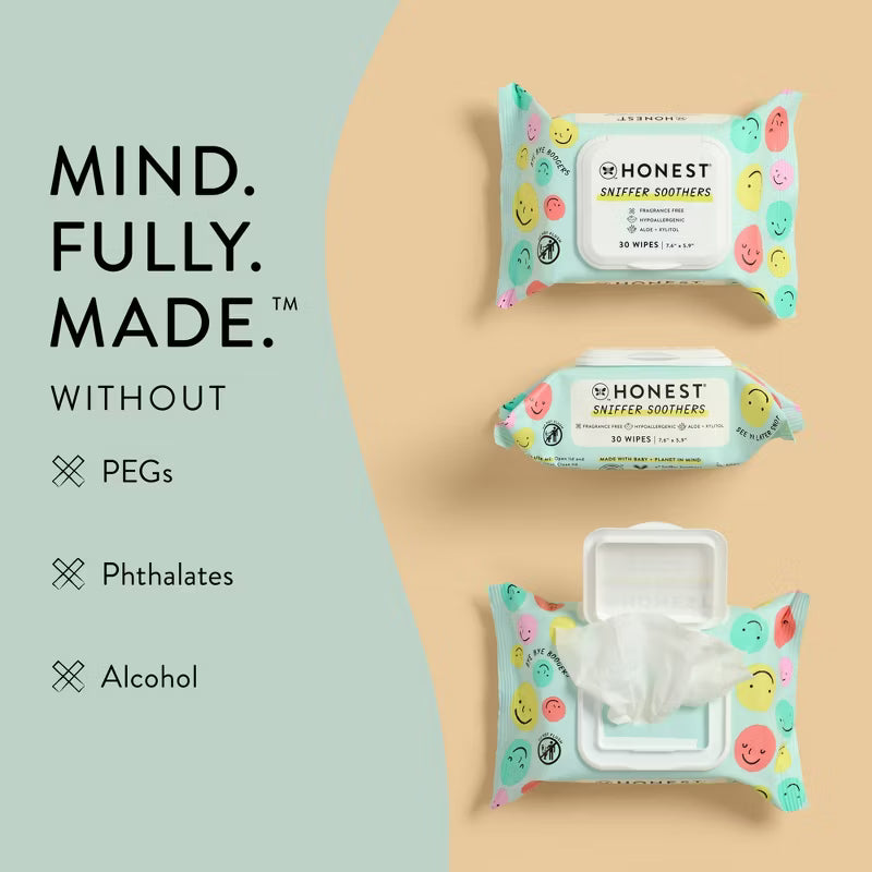 Honest Company -Toallitas Nasales y Faciales Sniffer Soothers 30 piezas