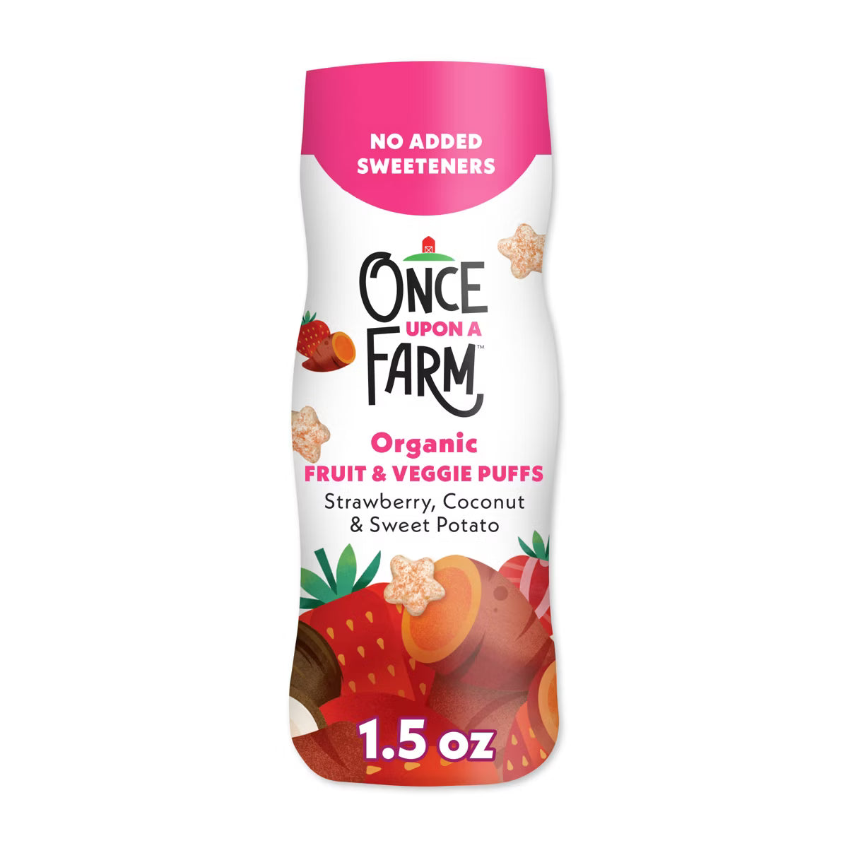 Once Upon a Farm -Snacks puffs orgánicos de fresa, camote y coco 43 g