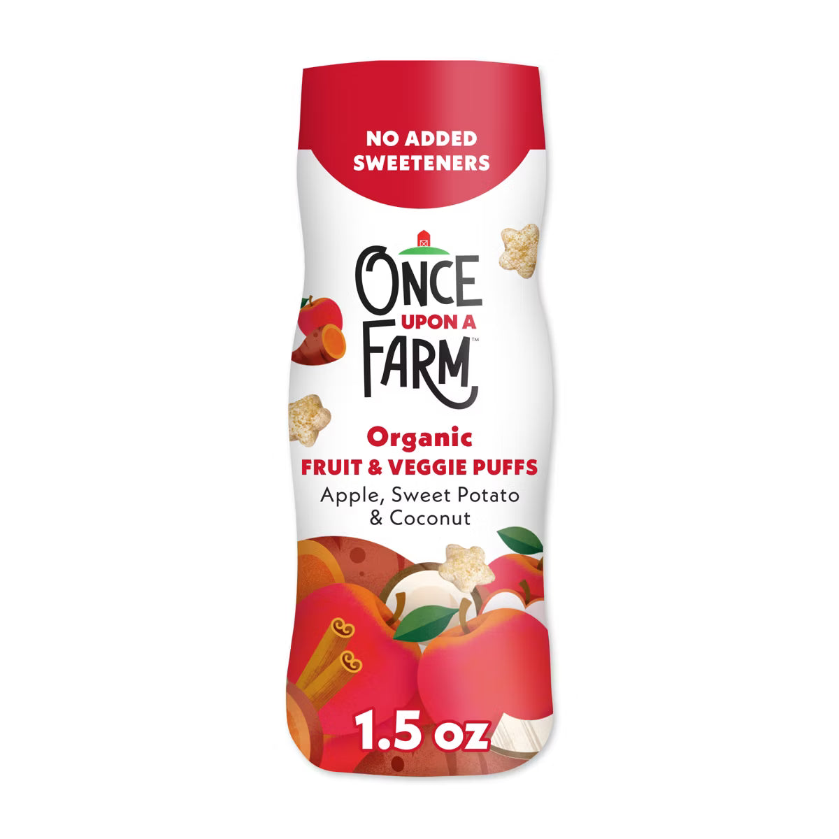 Once Upon a Farm -Snacks puffs orgánicos de manzana, camote y coco 43 g