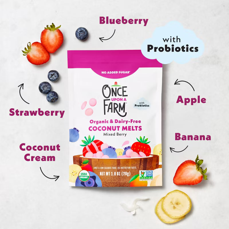 Once Upon a Farm - Snack orgánico de coco sabor Mixed Berry  28 g