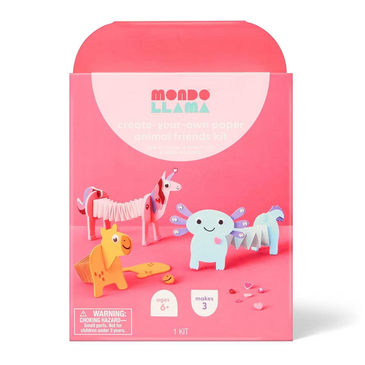 Mondo Llama -Kit de manualidades de animalitos acordeón (3 piezas)