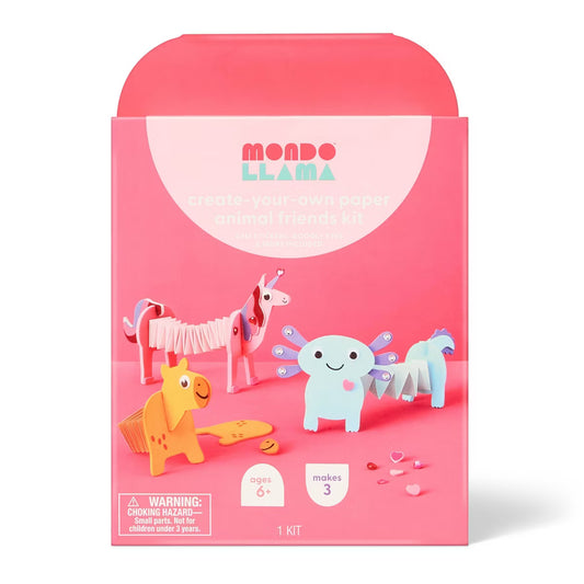 Mondo Llama -Kit de manualidades de animalitos acordeón (3 piezas)